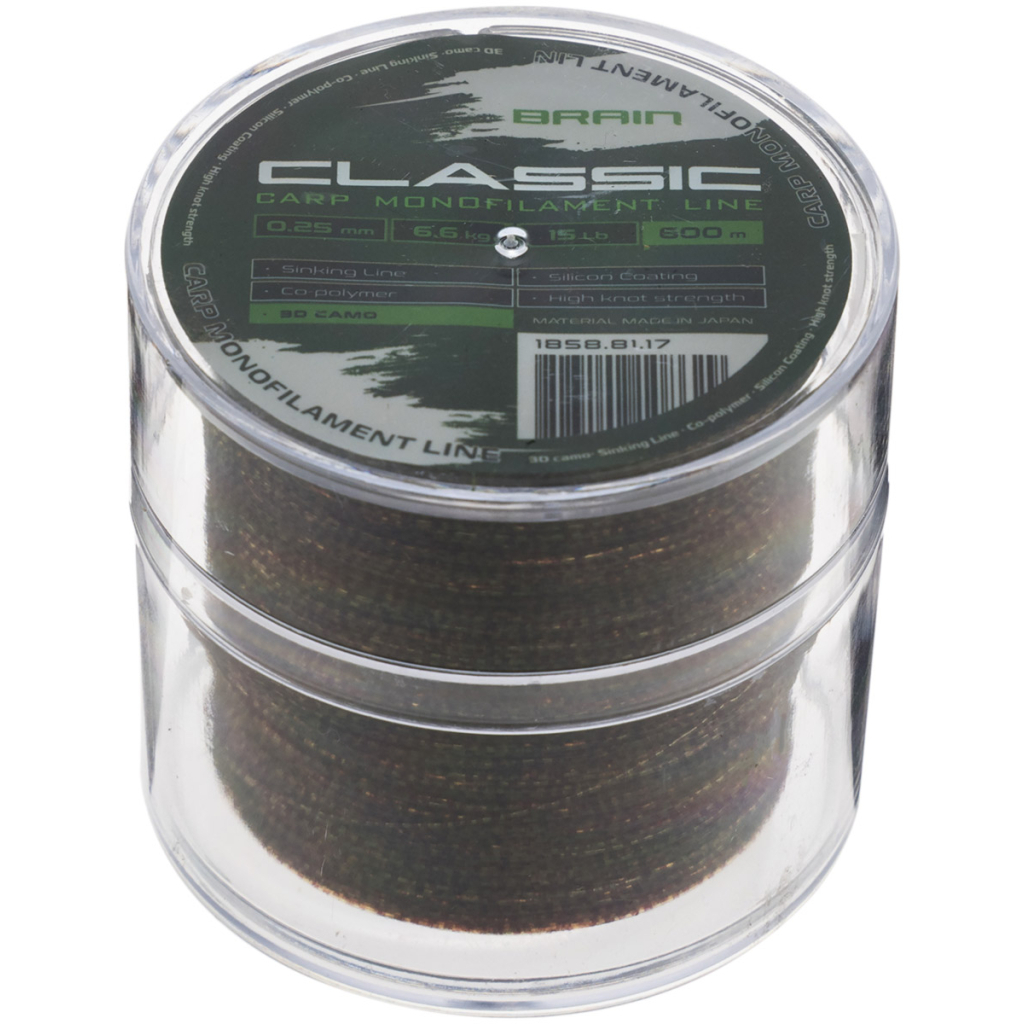 Волосінь Brain Classic Carp Line 3D (camo) 600m 0.25mm 15lb 6.6kg (1858.81.17) - зображення 2