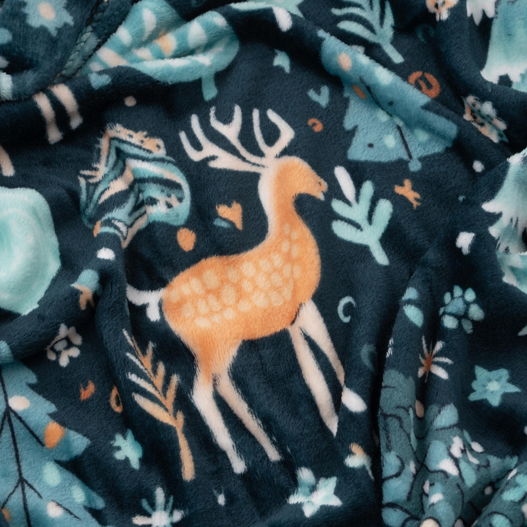 Плед Ardesto Christmas Flannel 160х200см, 100% поліестер, олені, зелений (ART0127PB) - зображення 5