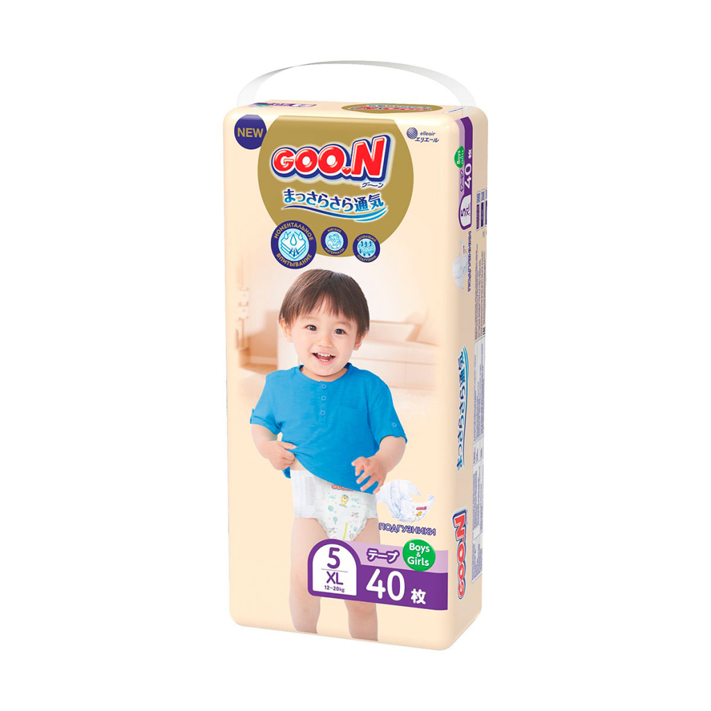 Підгузки GOO.N Premium Soft 12-20 кг розмір XL на липучках 40 шт (863226) - зображення 2