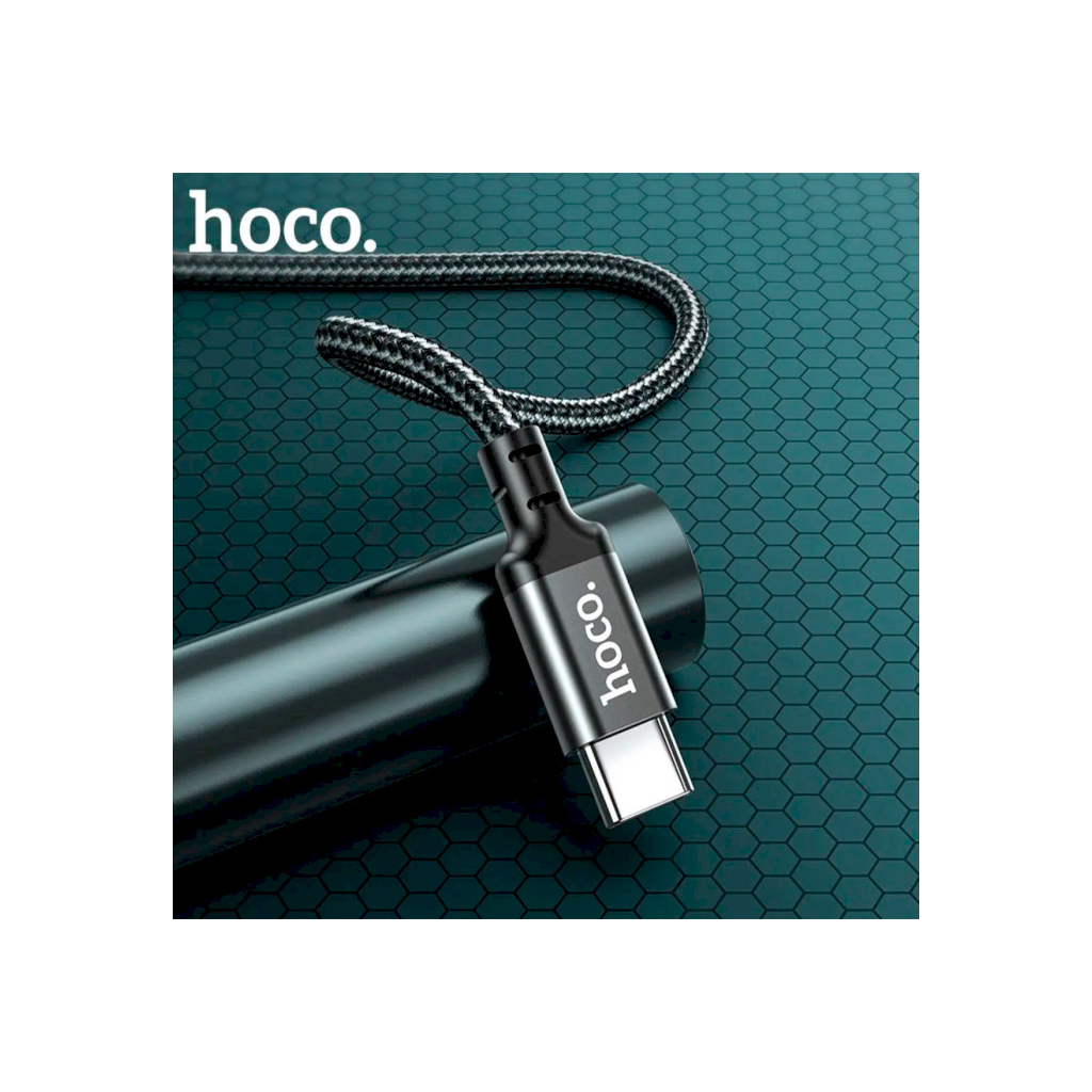 Дата кабель USB-C to USB-C 1.0m 60W nylon X14 black HOCO (6931474752215) - зображення 9