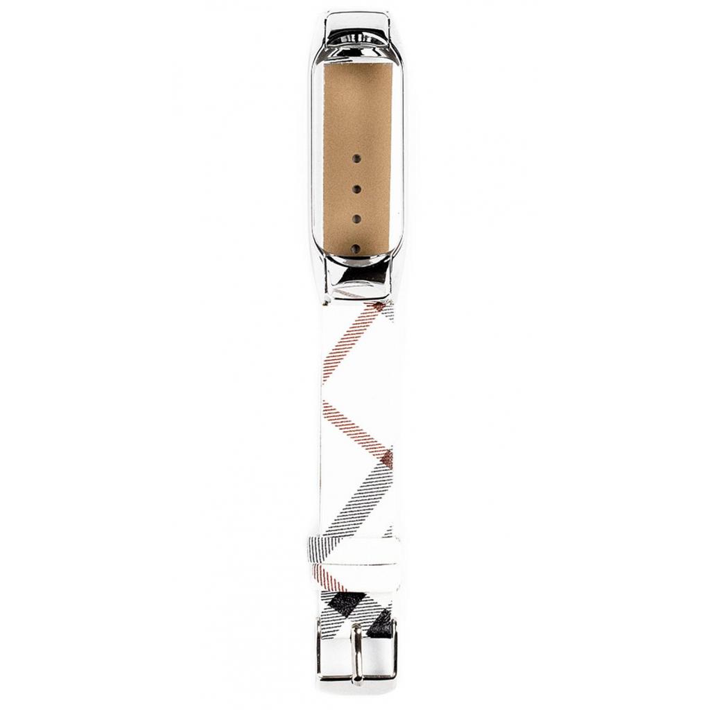 Ремінець до фітнес браслета XoKo Leather для Xiaomi Mi Band 3/4 Design White (XK-XM-LT-DEWT) - зображення 3