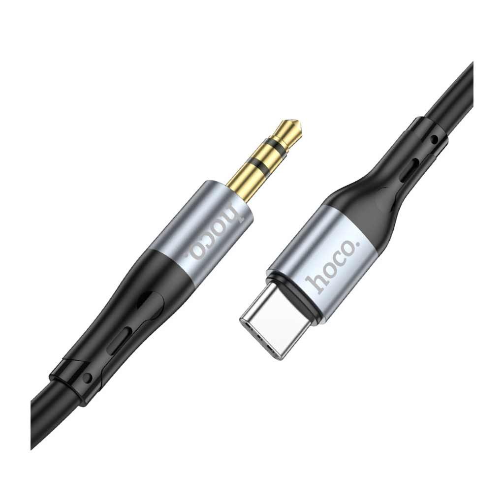 Кабель мультимедійний USB-C to 3.5mm M 1.0m silicone black HOCO (6931474769497) - зображення 3