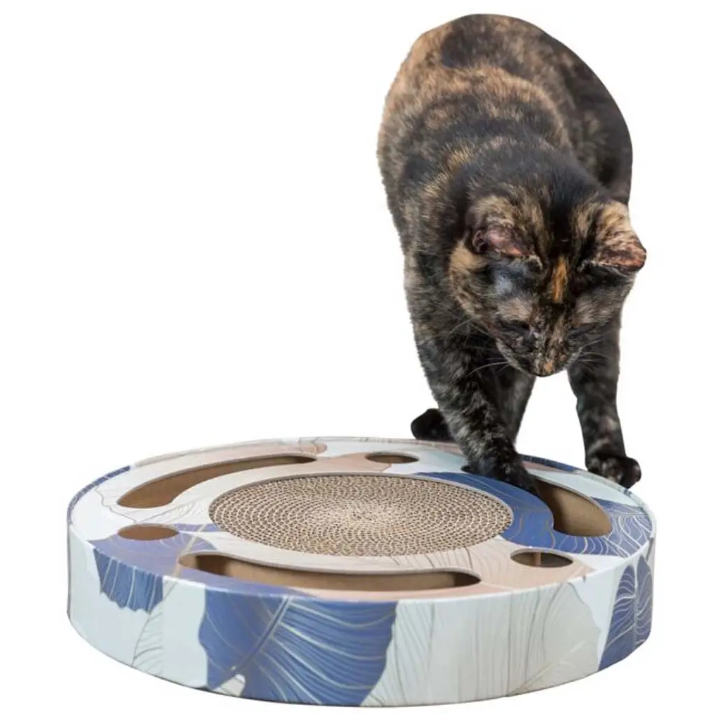 Дряпка (кігтеточка) для котів Trixie картонна з м'ячиками та м'ятою 33×5.5 см (синя) (4011905480046) - изображение 7