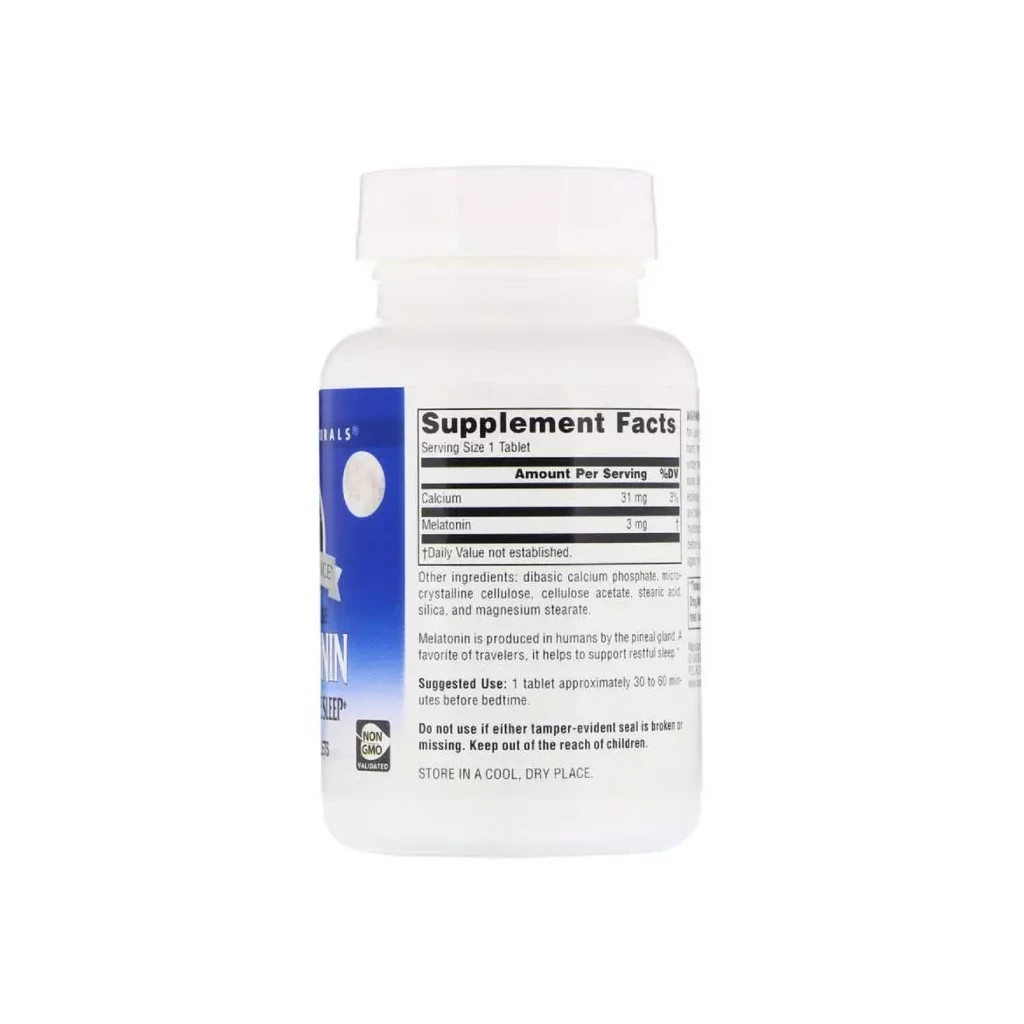 Амінокислота Source Naturals Мелатонін 3 мг, Sleep Science, 120 таблеток швидкої дії (SN0066) - изображение 2