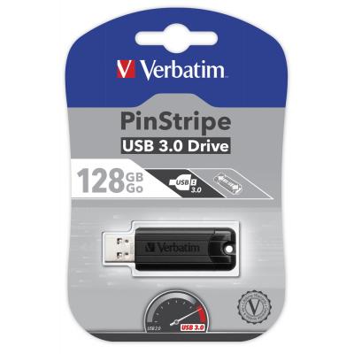 USB флеш накопичувач Verbatim 128GB PinStripe Black USB 3.0 (49319) - зображення 5
