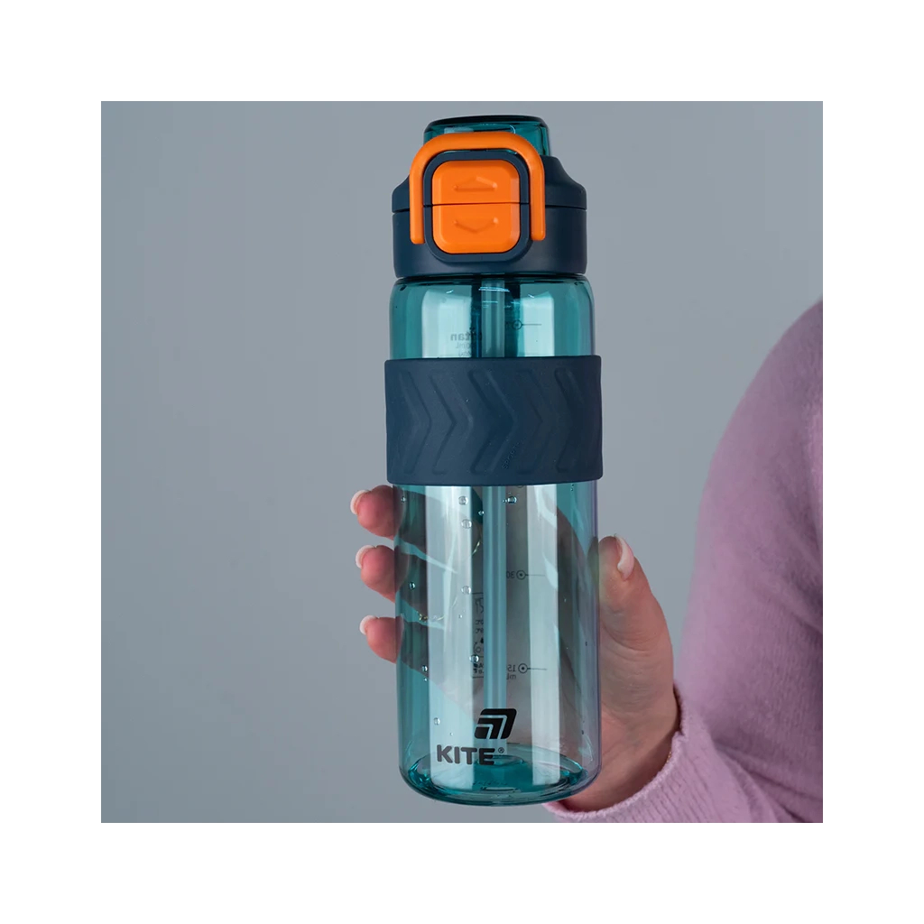 Поїльник-непроливайка Kite 800 мл, блакитно-помаранчева (K25-1234-3) - зображення 5