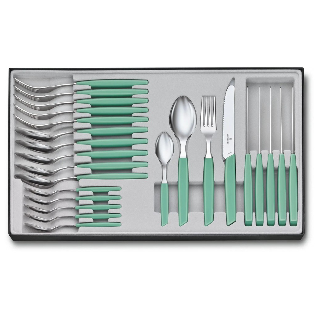 Набір столових приборів Victorinox Swiss Modern Table Set 24 шт Tomato Mint (6.9096.11W41.24) - зображення 1