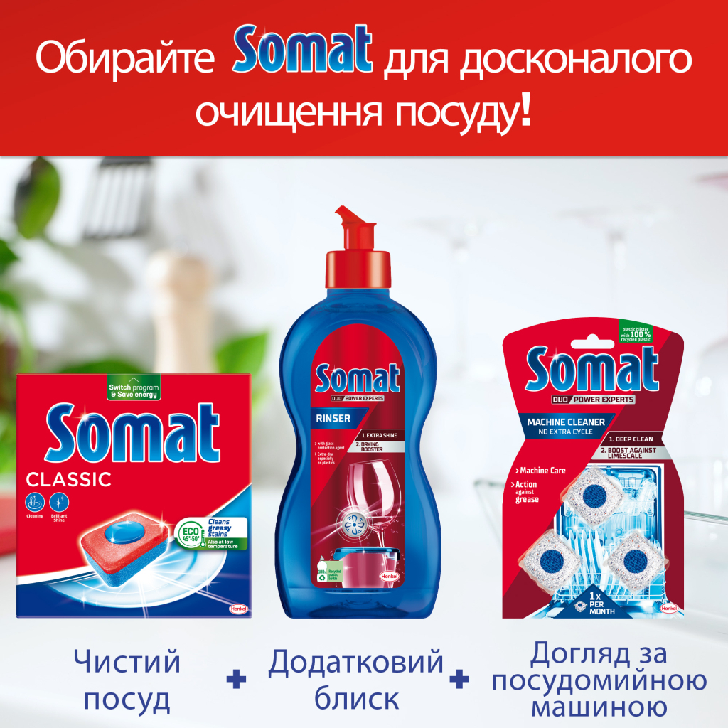 Таблетки для посудомийних машин Somat Classic Power 95+95 шт. (9000101821406) - изображение 6