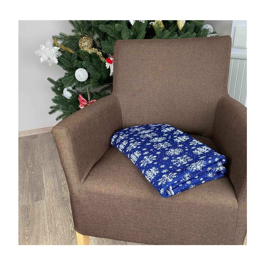 Плед Прованс Сніжинка 100х150 Синій (4823093435209) - зображення 3