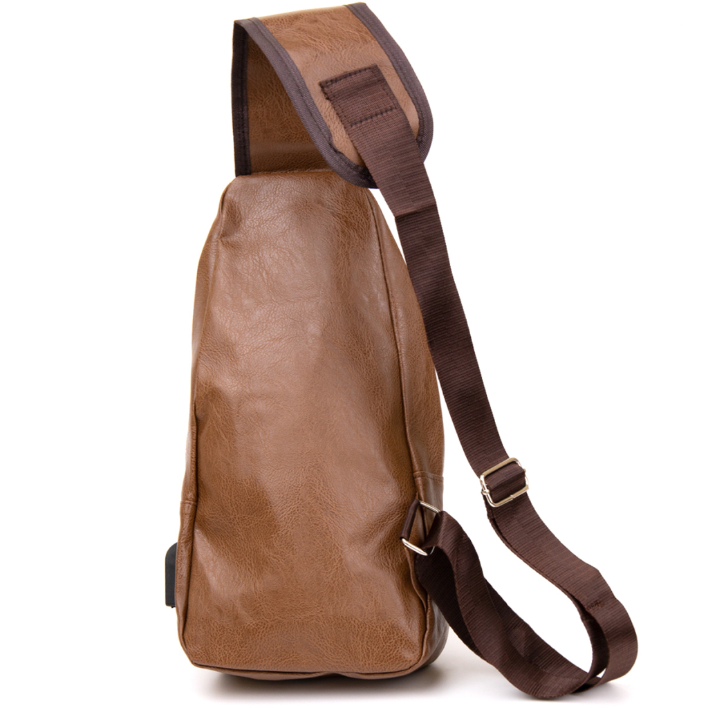 Сумка Vintage Крос боді з емблемою зі шкірозамінника Руда (20570) - зображення 2