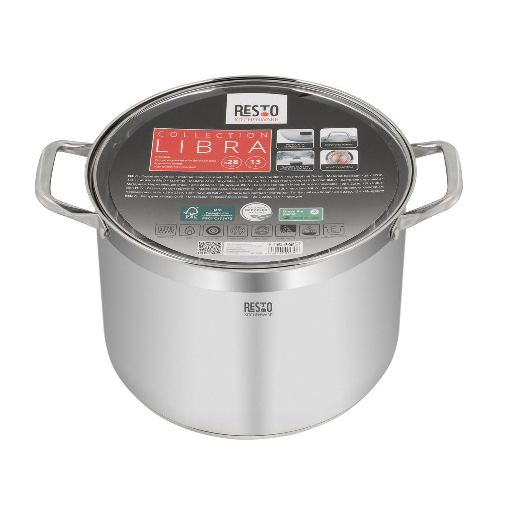 Каструля Resto Libra із кришкою 28 см 13 л (92008) - зображення 11
