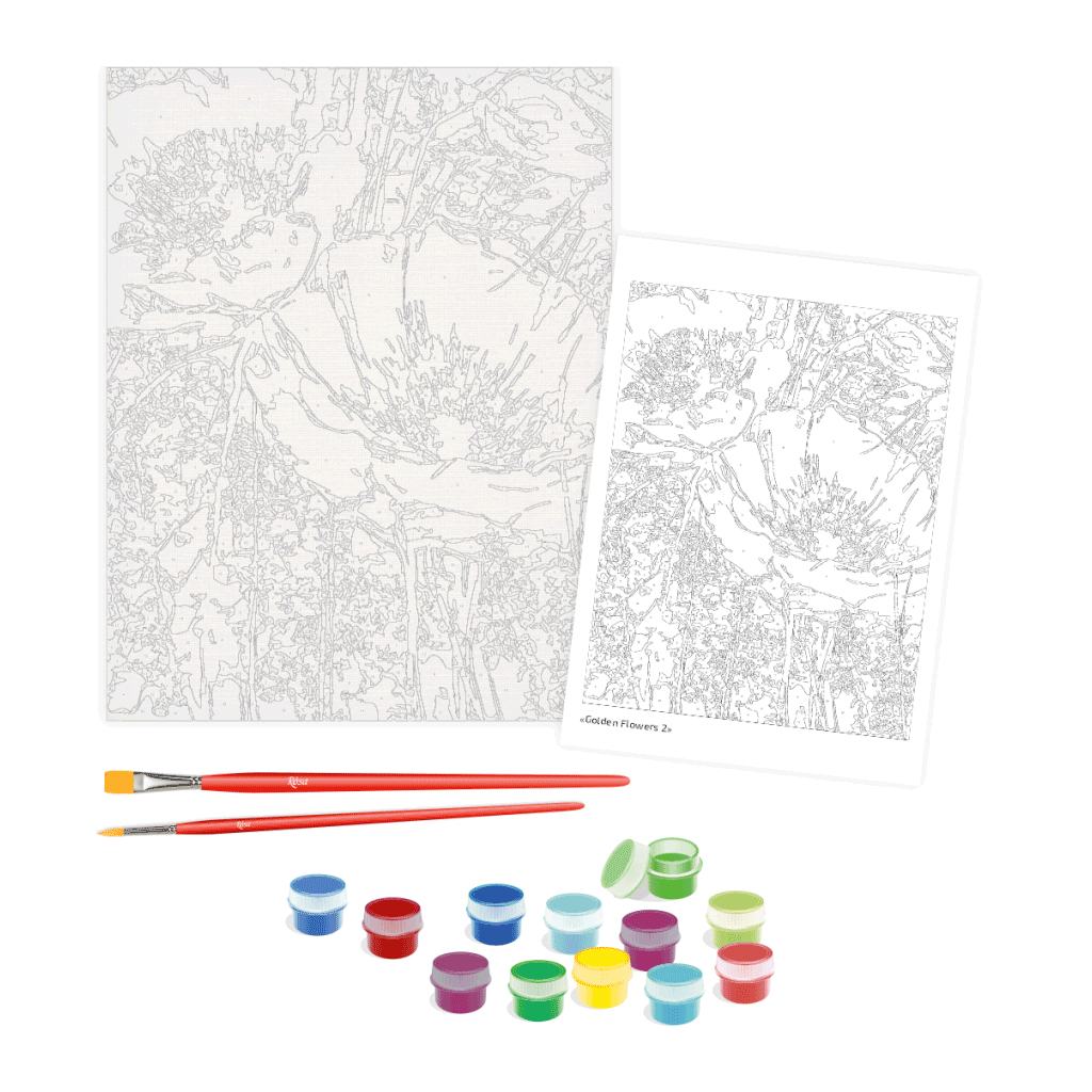 Картина по номерам Rosa Star Golden Flowers 2 35 х 45 см (4823098529859) - зображення 3