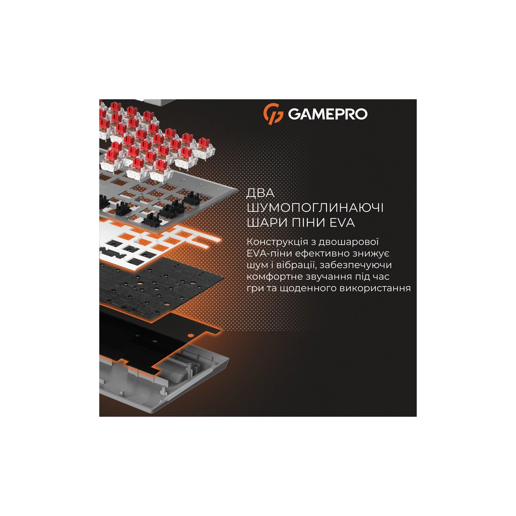 Клавіатура GamePro Genesis Metallic MK144G Outemu Red Switch USB UA Gray (MK144G) - зображення 10