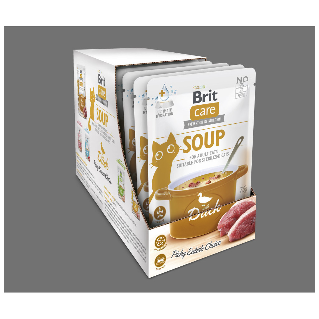 Вологий корм для кішок Brit Care Soup with Duck з качкою 75 г (8595602569182) - зображення 8
