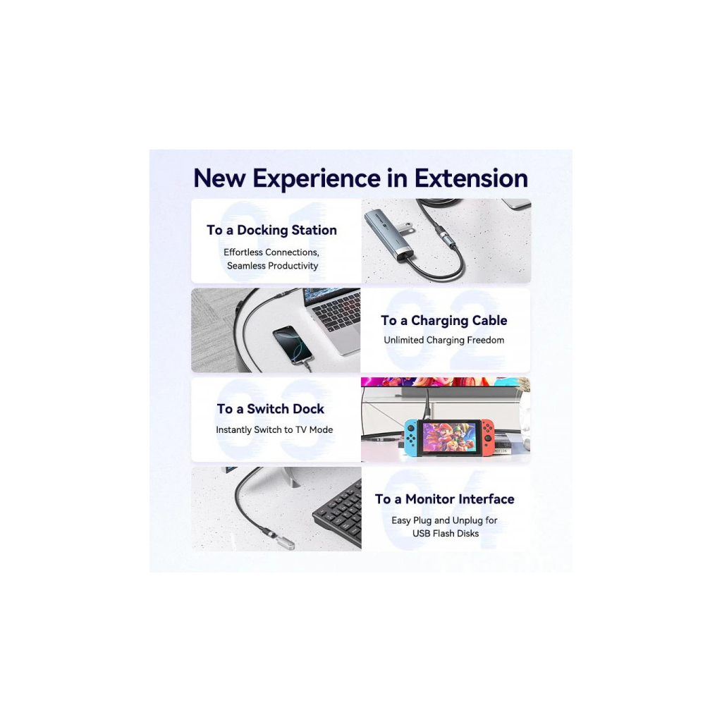 Дата кабель USB-C M/F 1.0m 100W 10Gbps 4K60Hz VENTION (TRFBF) - picture 9