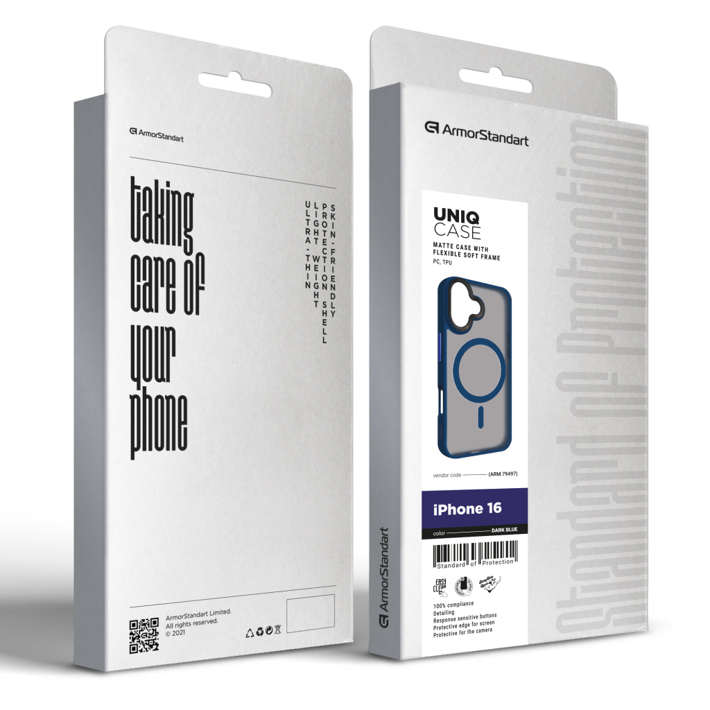 Чохол до мобільного телефона Armorstandart Uniq MagSafe Apple iPhone 16 Dark Blue (ARM79497) - зображення 2