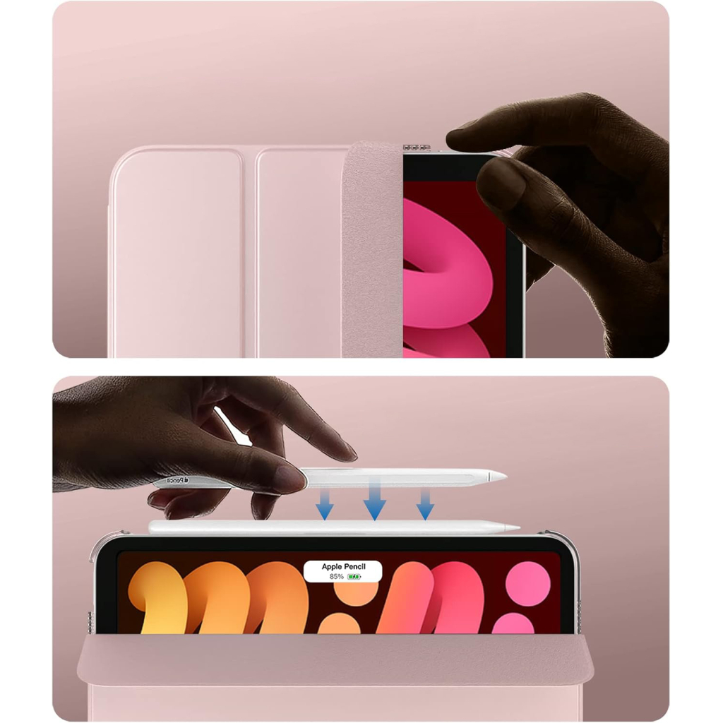 Чохол до планшета BeCover Tri Fold Hard Apple iPad Mini 7 2024 Pink (712454) - зображення 4