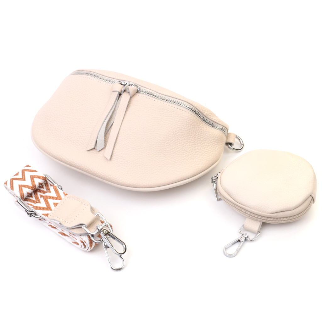 Сумка Vintage Шкіряна жіноча через плече з міні гаманцем Біла (22664) - зображення 5