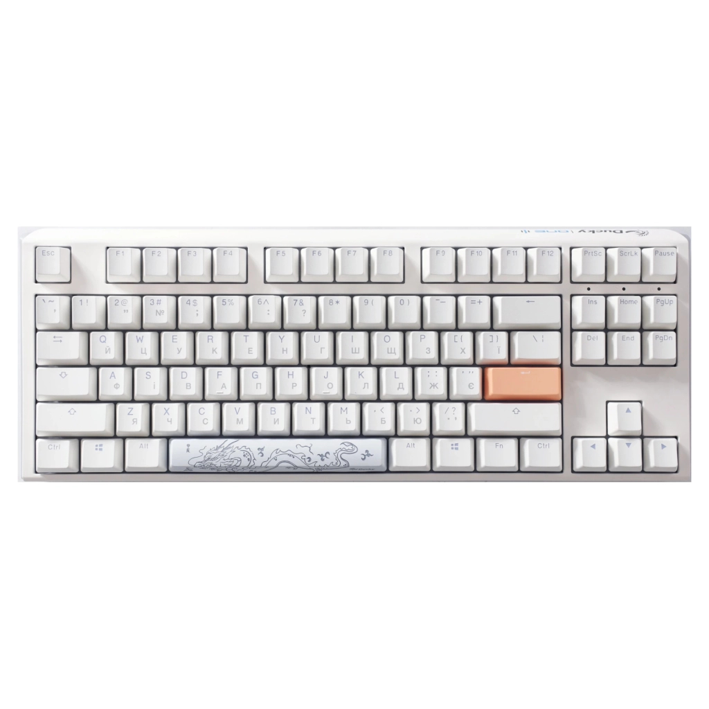 Клавіатура Ducky One 3 TKL Cherry MX Silent Red RGB UA USB White (DKON2187ST-SUAPXPWWWSC1) - зображення 2