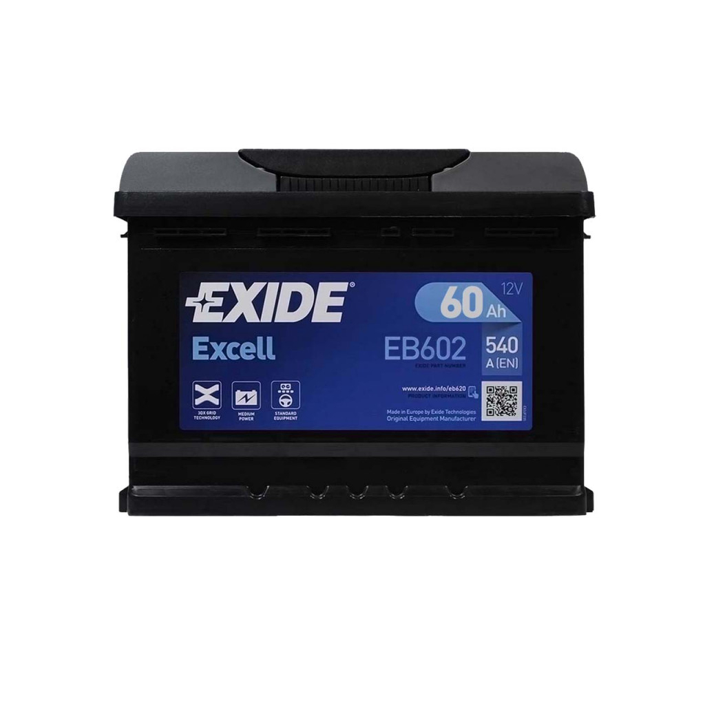 Акумулятор автомобільний EXIDE EXCELL 60Ah Н Ев (-/+) (540EN) (EB602) - зображення 1