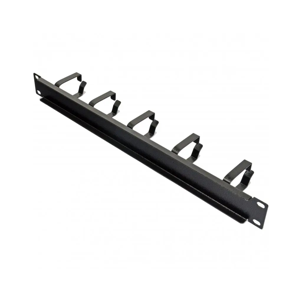 Кабельний організатор 19" 1U 5 скоб, глибина 52мм Kingda (KD-CM-02) - изображение 1