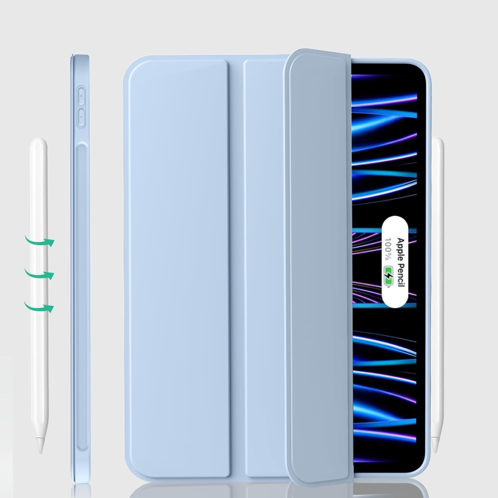Чохол до планшета BeCover Tri Fold Soft TPU Silicone Apple iPad Pro 11" M4 2024 Light Blue (711748) - зображення 3