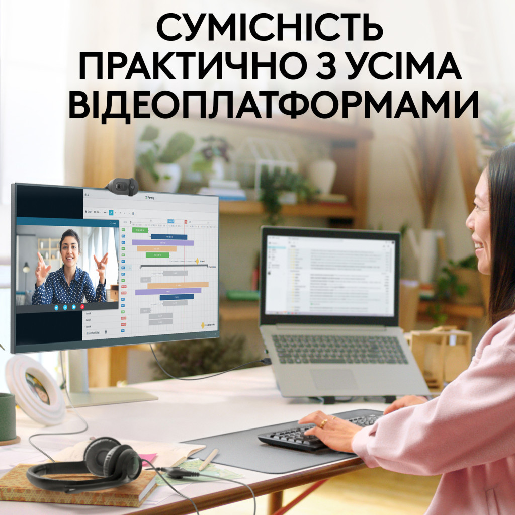 Веб-камера Logitech Brio 100 Full HD Graphite (960-001585) - зображення 7