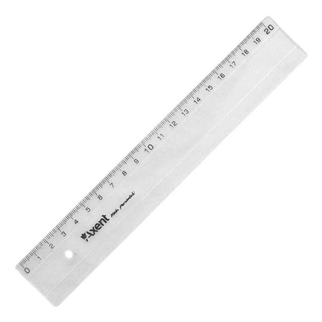 Лінійка Axent plastic, 20cm, clear (7320-А) - зображення 1
