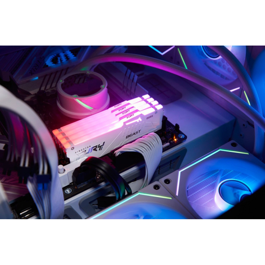 Модуль пам'яті для комп'ютера DDR5 64GB (2x32GB) 5200 MHz Beast White RGB Kingston Fury (ex.HyperX) (KF552C36BWEAK2-64) - зображення 5