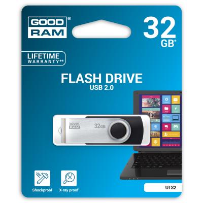 USB флеш накопичувач Goodram 32GB UTS2 (Twister) Black USB 2.0 (UTS2-0320K0R11) - зображення 2