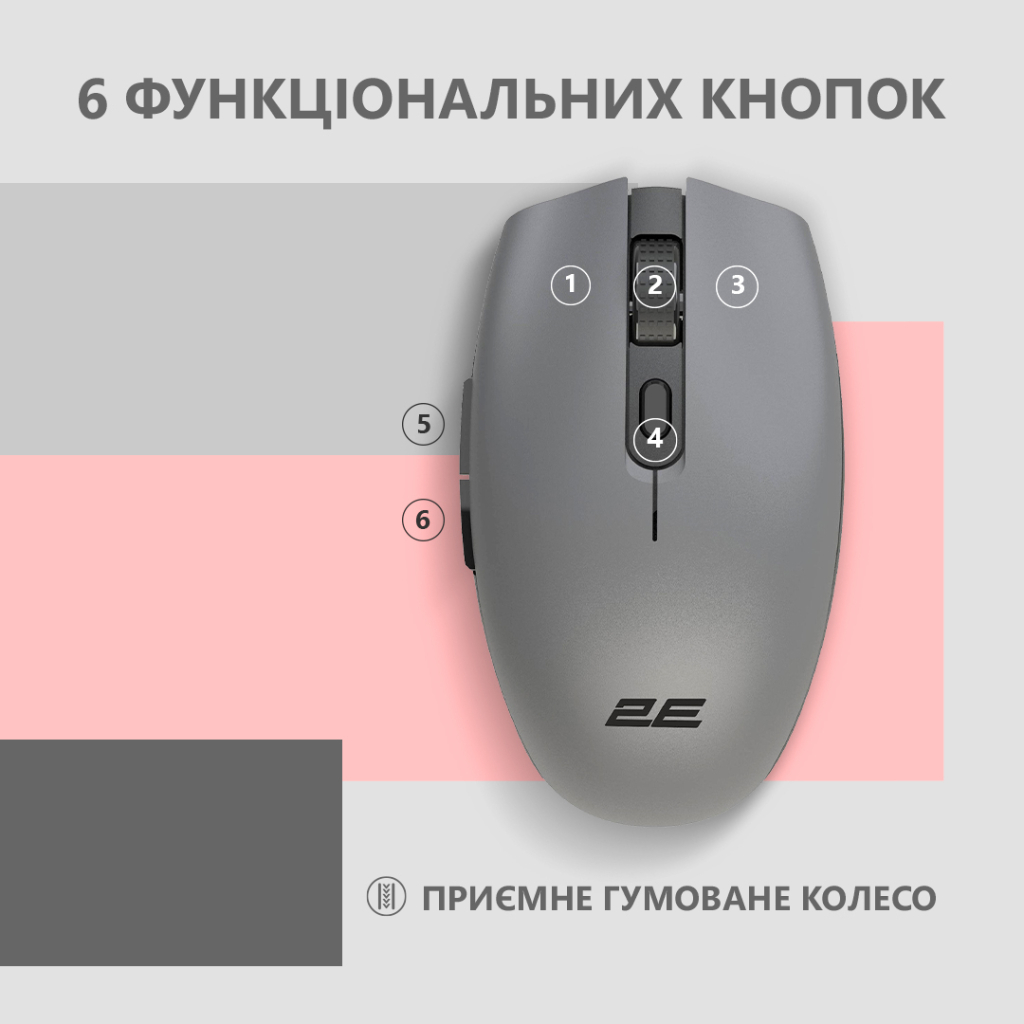 Мишка 2E MF2030 Rechargeable Wireless Grey (2E-MF2030WG) - зображення 4