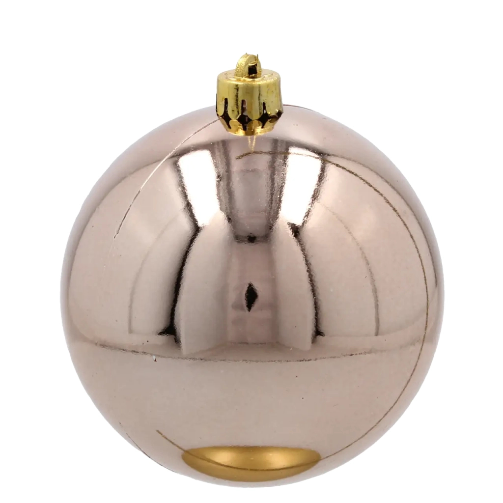 Ялинкова іграшка Chomik пластикові кульки 4 шт, 10 см, шампань (5900779893917_2) - зображення 2