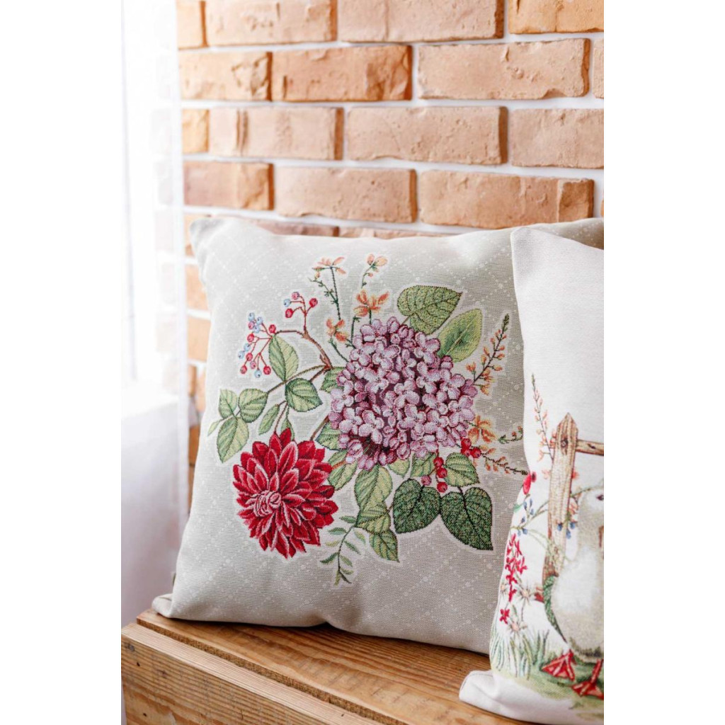 Наволочка Прованс гобеленова декоративна Букет квітів 45х45 см (034211) - зображення 3