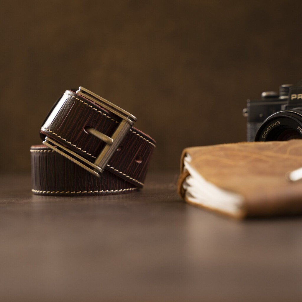 Ремінь Vintage З тисненням Темно-коричневий (20129) - зображення 4