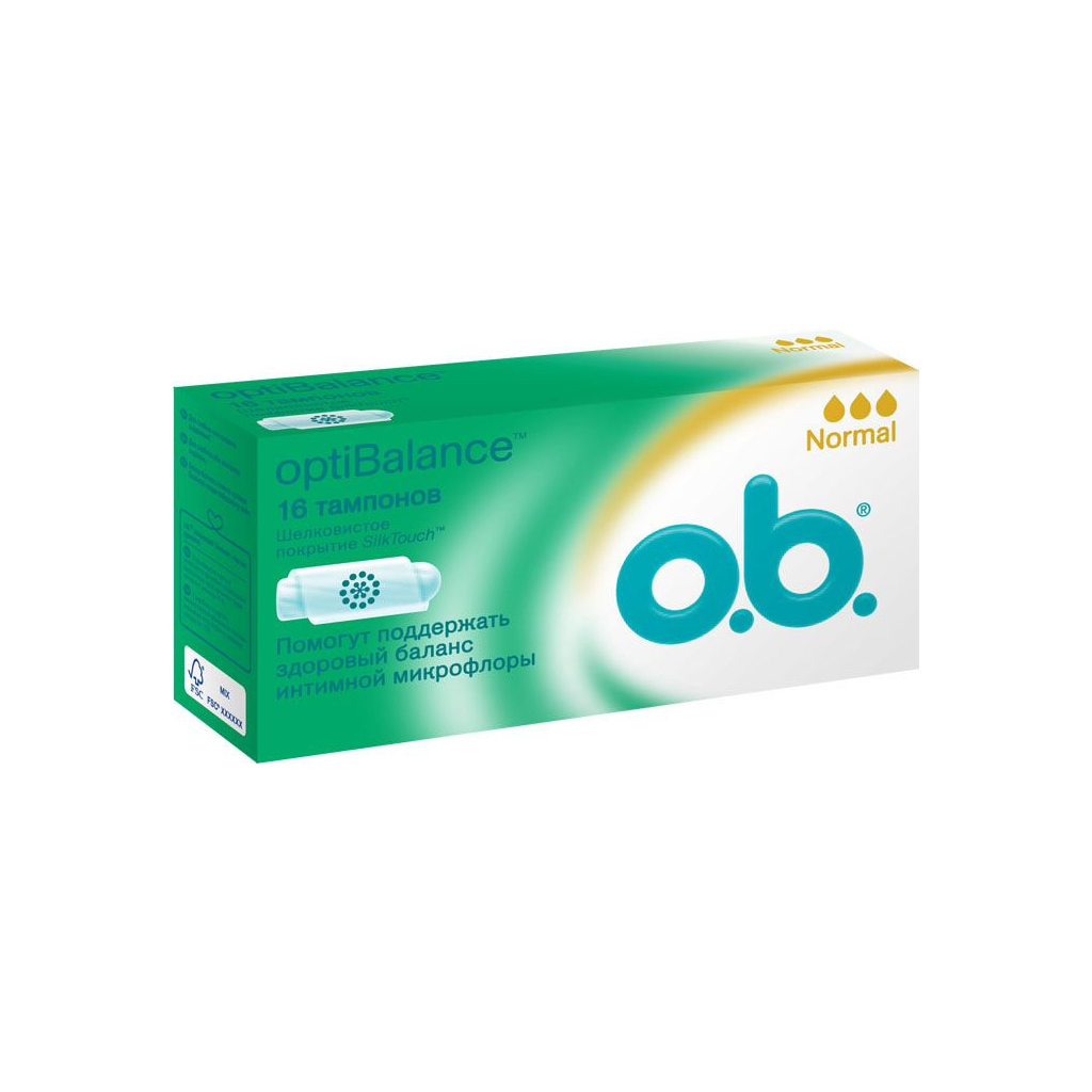 Тампони o.b. Opti Balance Normal 16 шт (3574660460988) - зображення 1