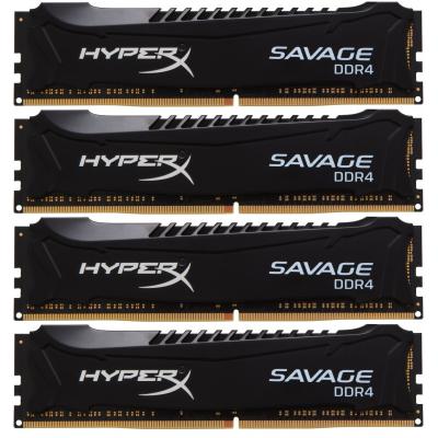 Модуль пам'яті для комп'ютера DDR4 32GB (4x8GB) 2800 MHz HyperX Savage Black Kingston Fury (ex.HyperX) (HX428C14SB2K4/32) - изображение 1