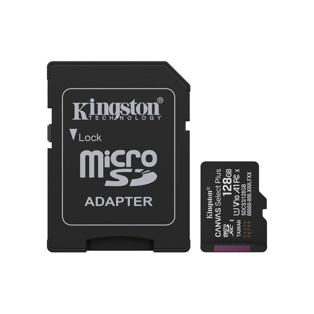 Карта пам'яті Kingston 128GB (з SD адаптером) Class 10 UHS-I U1 V10 A1 (SDCS3/128GB) - изображение 1