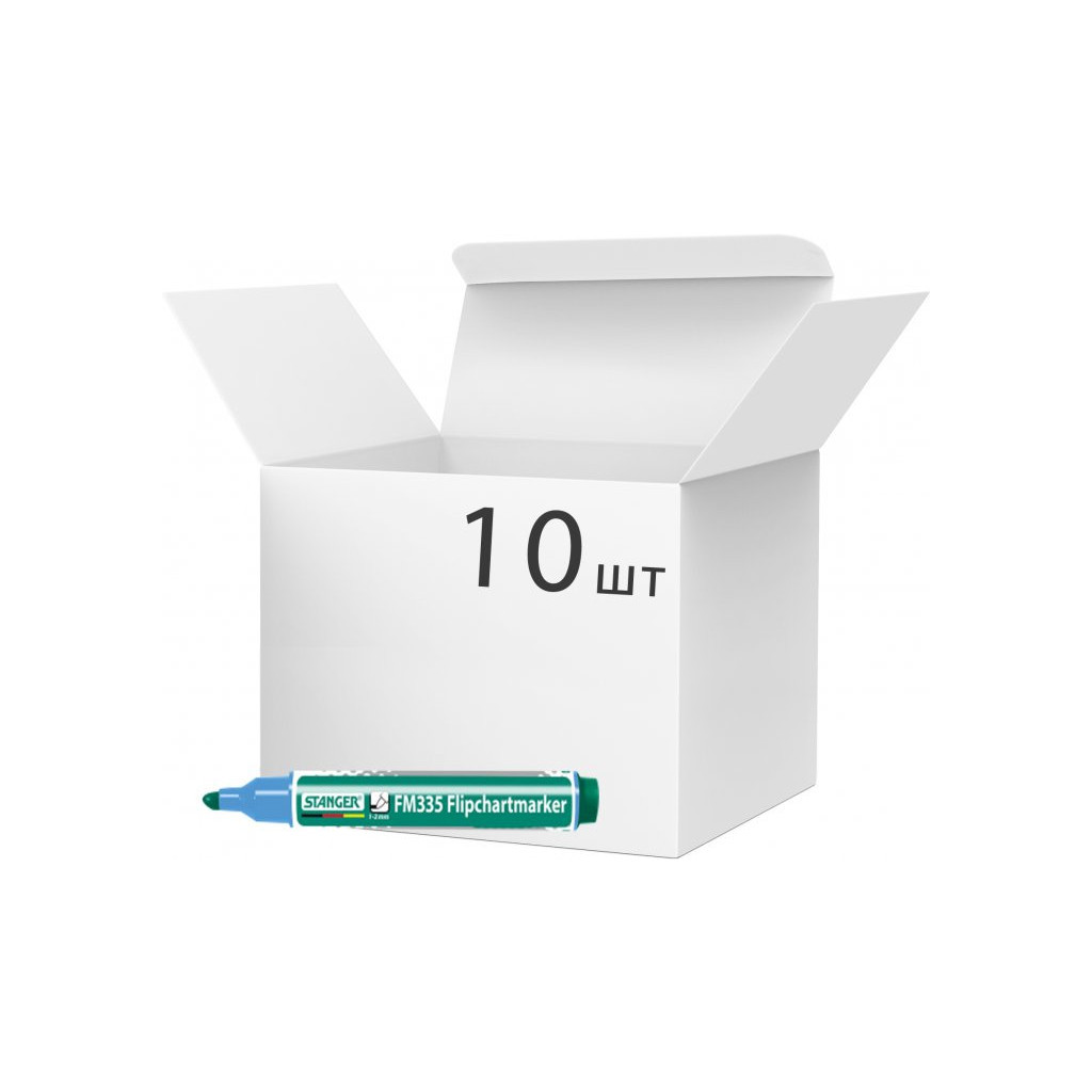 Маркер Stanger для фліпчарту, 1-3 мм зелений 10 шт (MARKER-FLISTFM335G10) - зображення 1