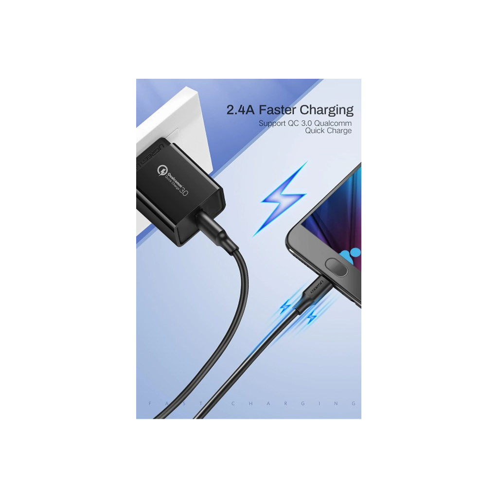 Дата кабель USB 2.0 AM to Micro 5P 3.0m 2A US289 black Ugreen (60827) - зображення 3