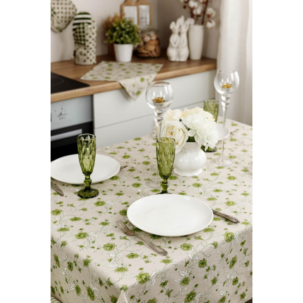 Скатертина Прованс Квіти зелений Господиня 220х136 см (4823093450998) - зображення 7