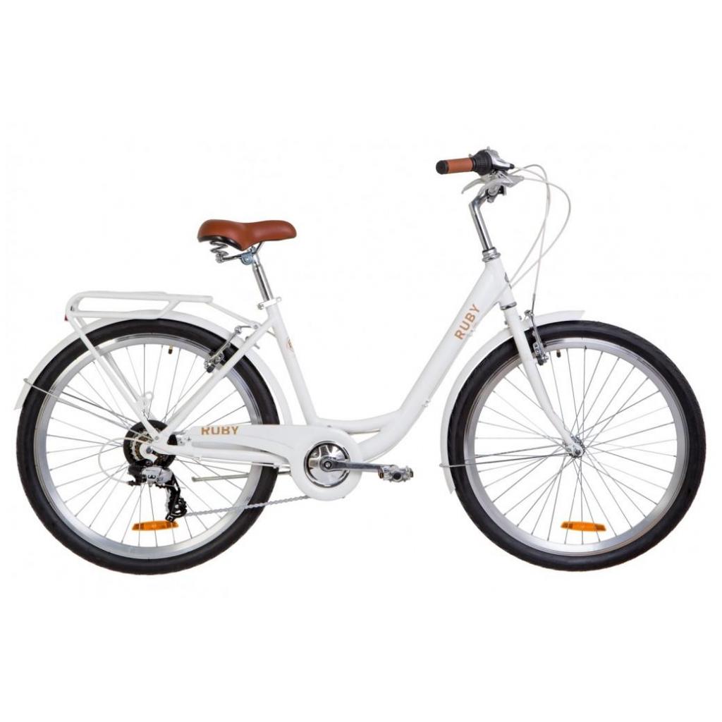 Велосипед Дорожник 26" RUBY Vbr рама-17" 2019 білий з багажником (OPS-D-26-071) - зображення 1