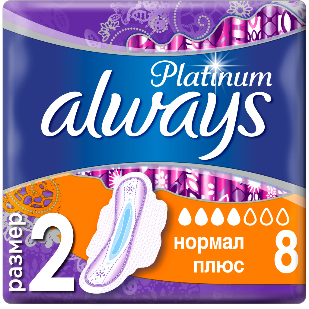 Гігієнічні прокладки Always Ultra Platinum Collection Normal Plus 8 шт. (8001090430540) - зображення 1