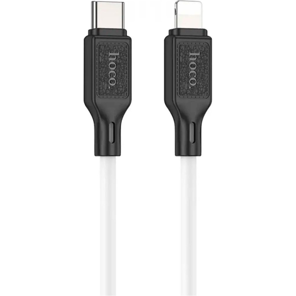 Дата кабель USB-C to Lightning 1.0m Cool silicone PD 20W X90 white HOCO (6931474788399) - зображення 1