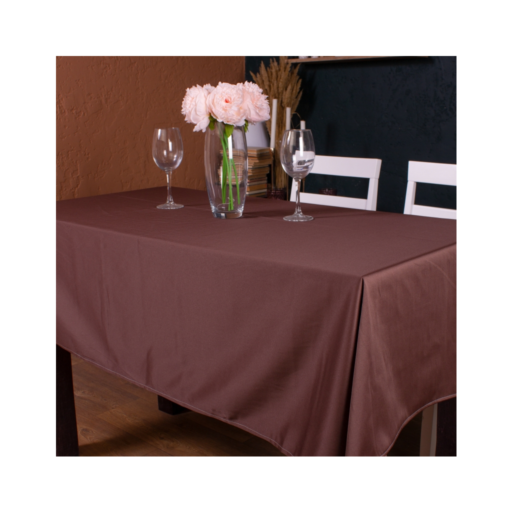 Скатертина MirSon Водонепроникна №401 Satin Waterproof Chocolate 140x260 см (2200006739371) - зображення 1