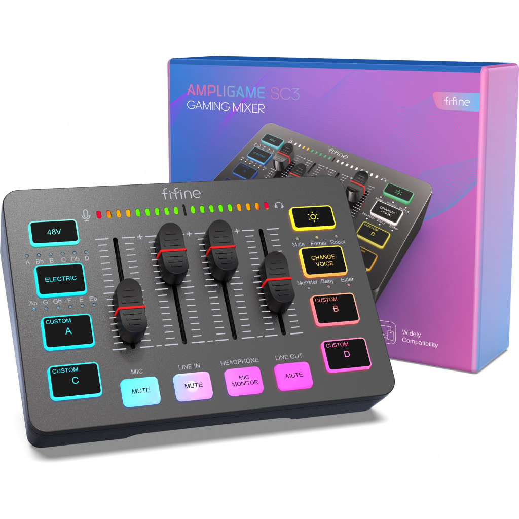 Мікшерний пульт Fifine Sound Card Black (SC3) - зображення 4