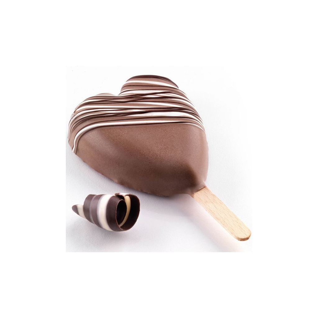 Форма для морозива Silikomart серія "Gelateria" Серце 2 форми, таця, 50 паличок (GEL03) - зображення 1