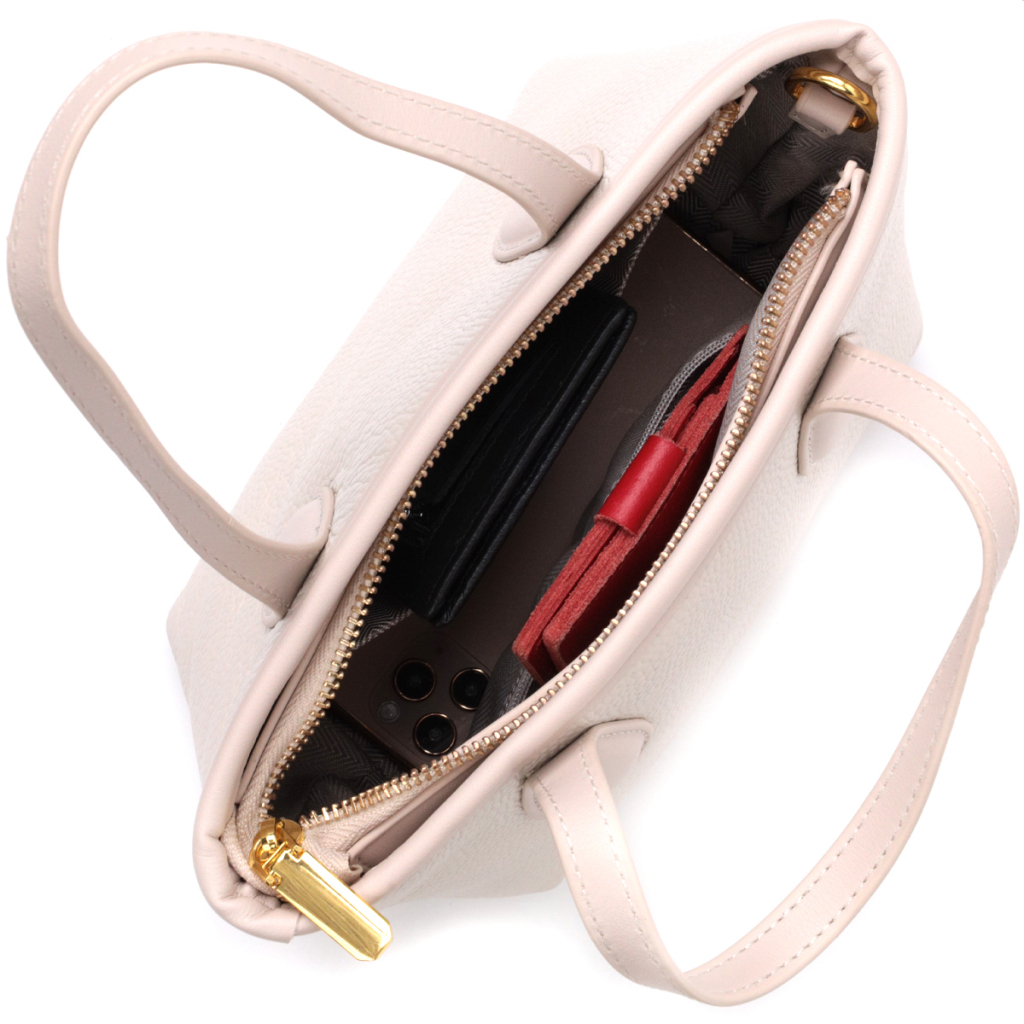 Сумка Vintage Компактна жіноча з натуральної шкіри Біла (22284) - зображення 7