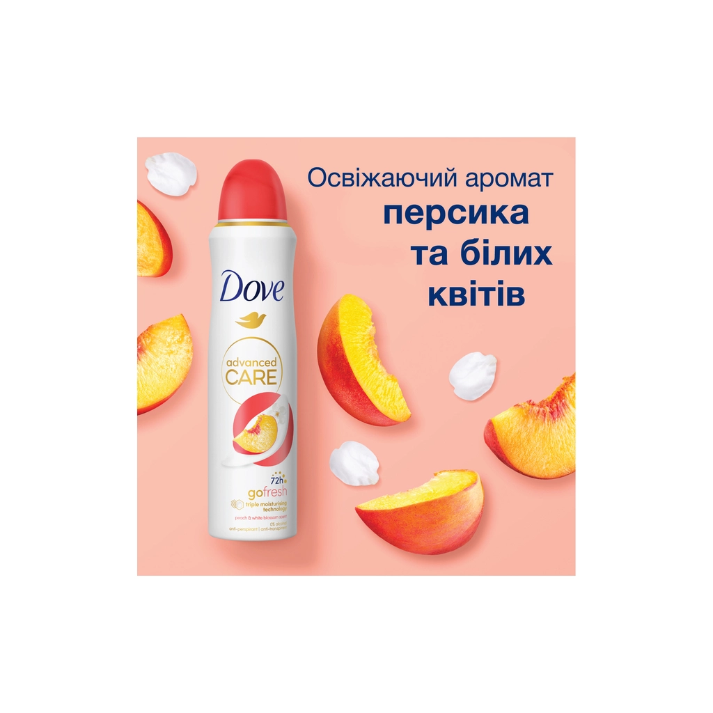 Антиперспірант Dove Персик та білі квіти 150 мл (8720181444524/8720181443572) - изображение 4