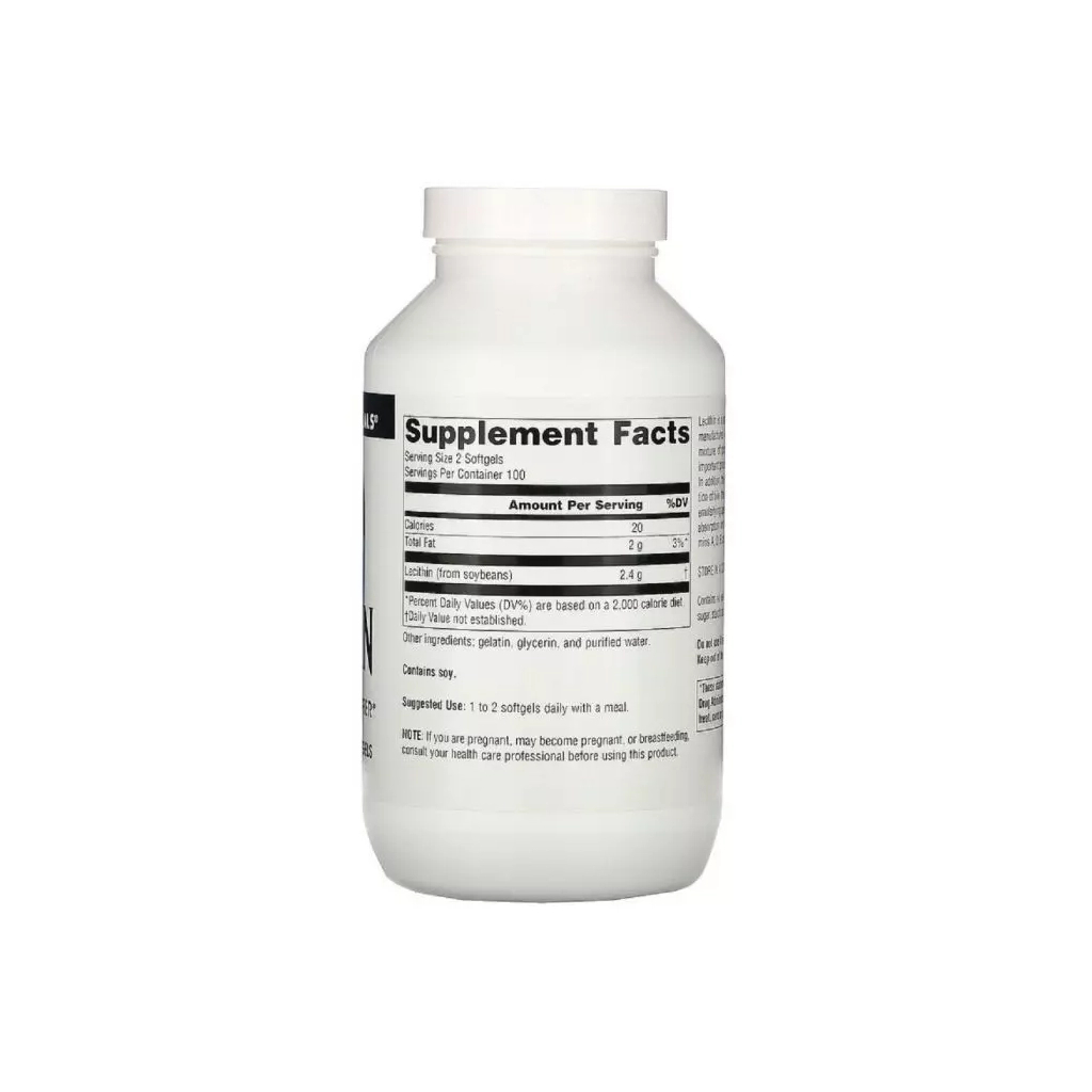 Амінокислота Source Naturals Лецитин 1200мг, 200 желатинових капсул (SNS-00617) - зображення 2