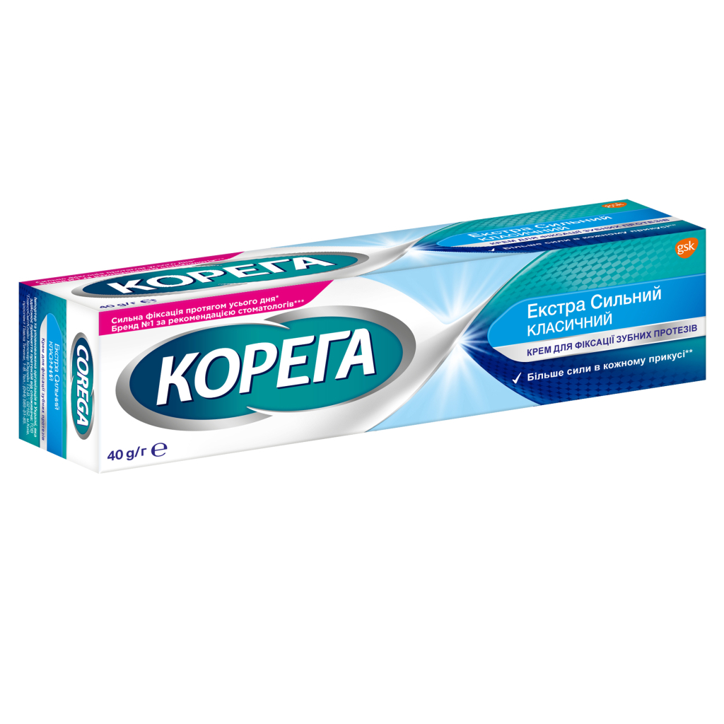Крем для фіксації зубних протезів Corega Екстра сильний 40 г (4820127150145) - изображение 2